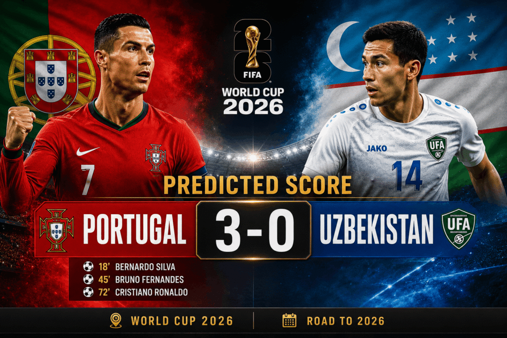 Predicted Score: Portugal 3-0 Uzbekistan