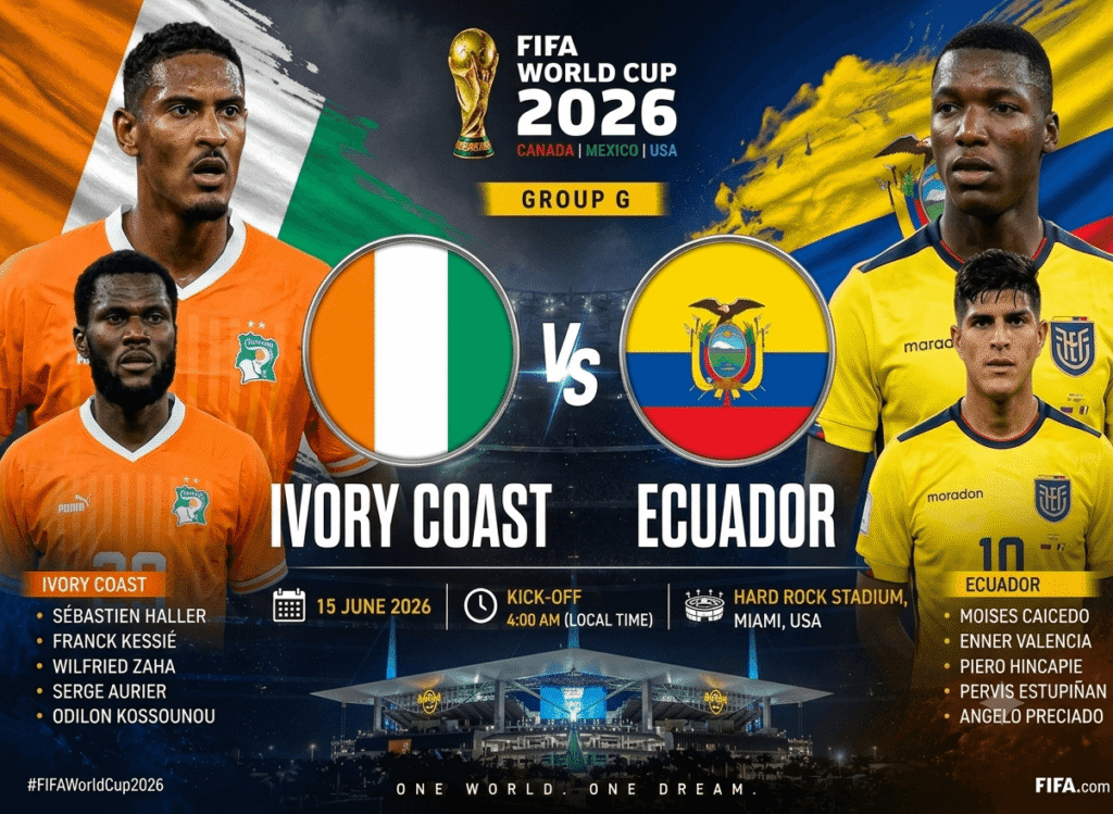 Ivory Coast vs Ecuador FIFA 2026